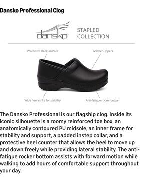 Dansko Black Patent Professional Clog